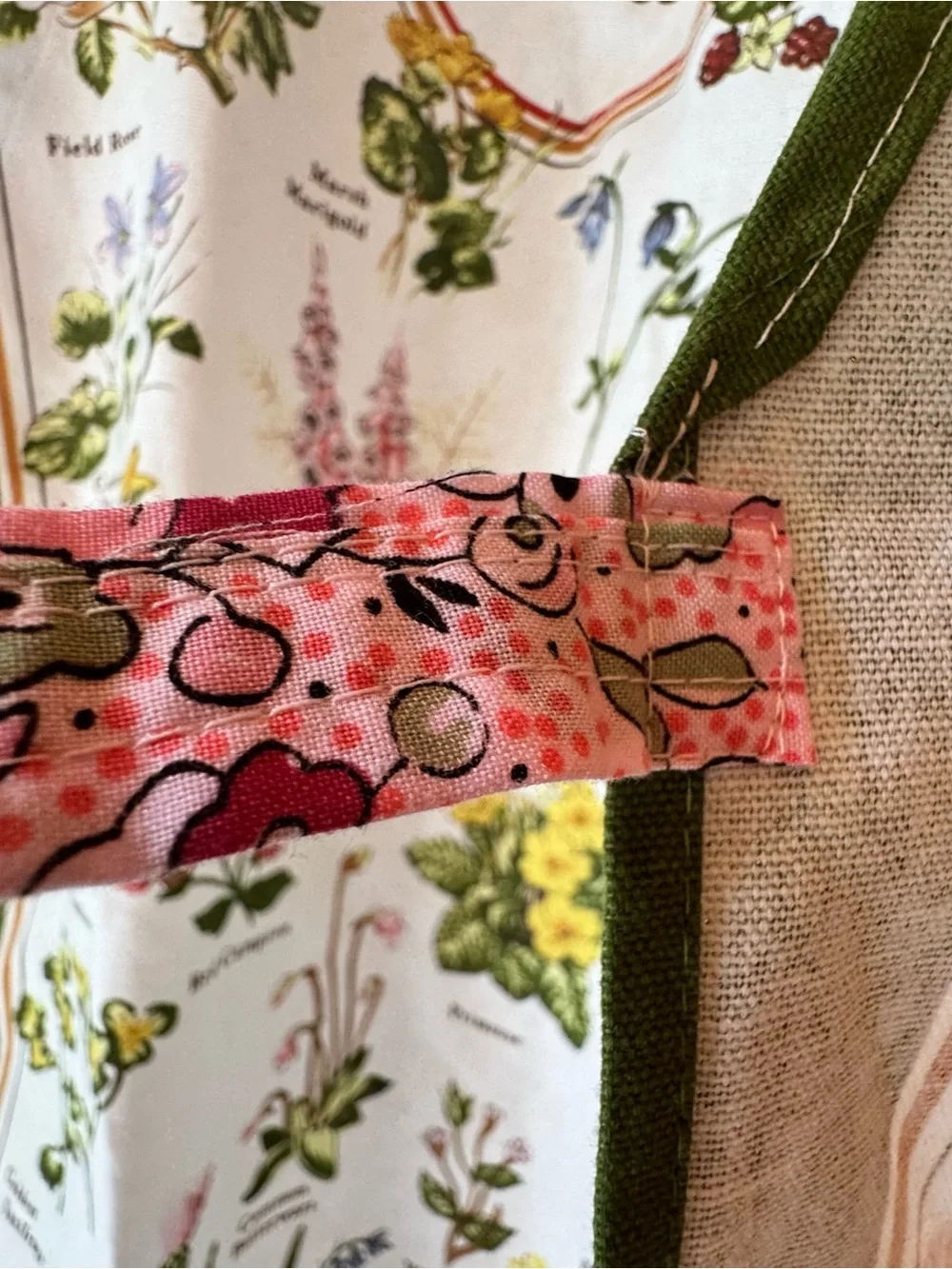 Clive Mayor Apron Wild Flowers of Yorkshire Green Floral Kitchen Apron Botanical